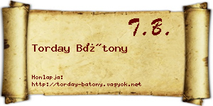 Torday Bátony névjegykártya